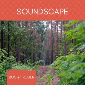 Soundscape met geluiden van het bos en regen. Met link naar de YouTube video.