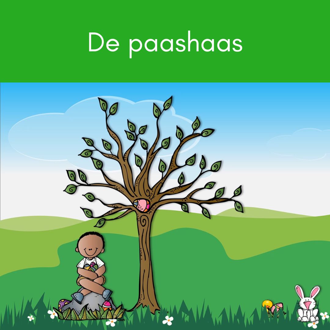 Kinderliedje De paashaas, thema Pasen, met link naar de pagina.